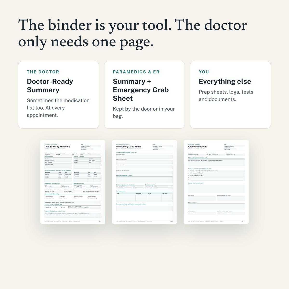 Doctor-Ready Care Binder