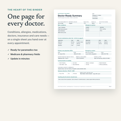 Doctor-Ready Care Binder