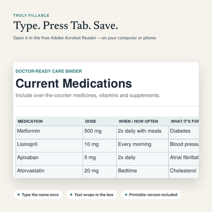Doctor-Ready Care Binder